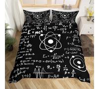 Math Formulas Graphics Duvet Cover Hand Drawn Bedding Set Geometry Algebra Calculations Comforter Cover for Boys Girls Kids Junior/Cot Bed Size Boys