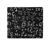 Math Formulas Science Men Wallet Leather Bifold Wallets with Window Slim Minimalist Front Pocket