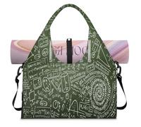 Math Formulas Sports Duffel Bag for Women Men Math Physics Weekend Overnight Bag with Shoe Compartment Shoulder Tote Luggage Bag for Yoga Gym Travel
