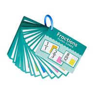 Math Fraction Flashcards Paper Learning Cards Set for Classroom Homeschool Visual Teaching Aid for School Students Use Interactive Fraction Card
