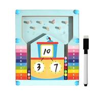 Math Game, Learning Toy, Educational Activity, Wooden Bead Blocks, Number Recognition Tool, Ideal for Home Classroom Travel Use, 5.91x0.51x7.09 Inches, Multicolor, 1 Piece