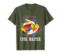 Math Geek Rubik's Cube T-Shirt, Men, Olive Green, Large