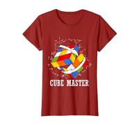 Math Geek Rubik's Cube T-Shirt, Women, Cranberry Red, Small