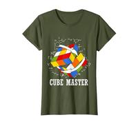 Math Geek Rubik's Cube T-Shirt, Women, Olive Green, 3X-Large
