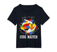 Math Geek Rubik's Cube T-Shirt, Women's Plus, Black, 4X