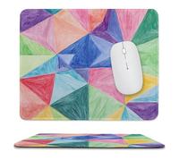 Math Geometric Triangle Graffiti Mouse Pad Waterproof Ultra-Thin Non-Slip Rubber Base Square Mouse Mat Gaming Mousepad 9.8"x11.8"
