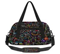 Math Geometrical Kids Overnight Duffle Bags for Girls Boys, Science Education Lightweight Sports Gym Bag for Kids，Small Overnight Weekender Carry on Travel Bags Dance Bag, Math Geometrical, 18.5L x