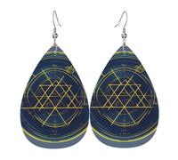 Math Geometry Calculus Print Leaf Shape Drop Earrings Heart-Shaped PU Leather Earrings For Valentine Day, White