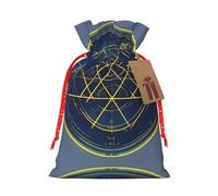 Math Geometry Calculus Printing Christmas Bag With Drawstring Closure, 4.7x6.9 In For Christmas Party Birthday Gift Wrapping