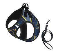 Math Geometry Calculus Printing Dog Summer Harness With Leash Set,Adjustable And Reflective Step-In Puppy Pet Vest Harnesses