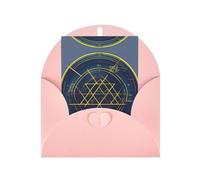 Math Geometry Calculus Printing Notecards With Envelopes,Vertical Love Buckle Blank Pearl Paper Packaging Holiday Greeting