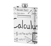 Math Geometry Geek Calculus,304 Stainless Steel 8oz Flask Pu Leather Case, Pocket Flagon Outdoor Flat Liquor Flask