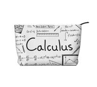 Math Geometry Geek Calculus Corduroy Makeup Bag - Portable and Stylish Cosmetic Organizer for Beauty Essentials, Zipper Closure, Travel-Friendly, Cosmetics Bag, Gift for Her