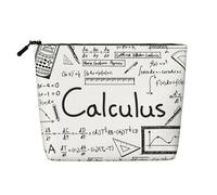 Math Geometry Geek Calculus Daily Use Makeup Bag Fake Hemp Travel Toiletry Organizer Large Capacity Water Resistant