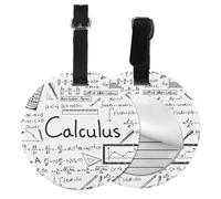 Math Geometry G alculus,Luggage Tags Pu Leather Name Tag Travel Suitcase Identifier ID Tags Durable Baggage Label 2 pcs