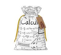 Math Geometry Geek Calculus Print Christmas Bags with Drawstrings, Christmas Treat Pouches, Party Favor Bags M