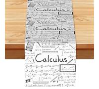 Math Geometry G alculus Print Decorative Table Runner For Long Kitchen Dinner Table, Seasonal Party Home Decor 183cm