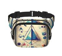 Math Geometry Geek Calculus print Fanny Pack Purse with Adjustable Strap Square Double Layer Waist Bag Belt Unisex Everywhere
