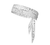 Math Geometry Geek Calculus Print Headband For Men Women,Wicking Sweatband,Head Tie For Tennis,Gym Workout Sweat Headbands