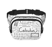 Math Geometry Geek Calculus Print Unisex Square Double Layer Waist Bag Crossbody Fanny Pack Travel Workout Accessory, Black, One Size, Black, One Size