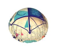 Math Geometry Geek Calculus Print Washable Reusable Shower Cap/Hair Hat With Lining/Elastic Fit All Hair Lengths