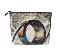 Math Geometry Geek Calculus Printed Travel Makeup Bag Imitation Linen Cosmetic Bags Waterproof Cosmetic Case Organizer for Women