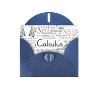 Math Geometry Geek Calculus Printing Blank Pearl Paper Greeting Card,Unique Notecards Designs, Envelopes For Thank You, Invitations