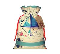 Math Geometry Geek Calculus Printing Christmas Bag With Drawstring Closure, 4.7x6.9 In For Christmas Party Birthday Gift Wrapping