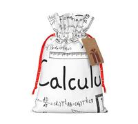Math Geometry Geek Calculus Printing Drawstring Christmas Bag With Kraft Tag 4.7x6.9 Inch For Halloween Wrapping Gifts