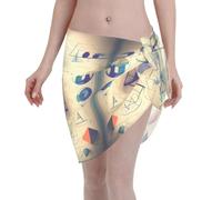 Math Geometry Geek Calculus Printing Women's Summer Sarong Coverups Beach Wrap Sheer Bikini Wraps Cover Ups Suitable Beach Swiming Black