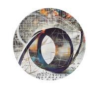 Math Geometry Geek Calculus Prints Round Mouse Pad 4 PCS,Non-Slip Rubber Base Mousepad Mouse Mat for Laptop Computer Office 7.9 x 7.9 Inch