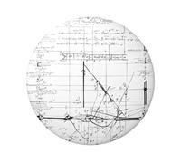 Math Geometry Geek Calculus Round Badge - Durable Tinplate Design With Full Single-Sided Print, Perfect For Custom Gifts & Apparel Decoration