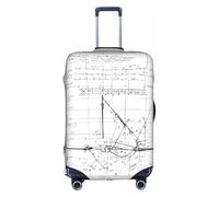 Math Geometry Geek Calculus Suitcase Cover Stylish Protective Travel Bag Cover with Dual Sided Print, Elastic Design for Secure Fit and Scratch Protection