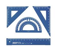 Math Geometry Set Mathematics Drawing Ruler Metal Geometry Drafting Tool Straight Ruler Square Protractor Case Architect Drafting Instruments