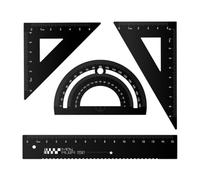 Math Geometry Set Mathematics Drawing Ruler Metal Geometry Drafting Tool Straight Square Protractor Case Multifunctional