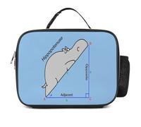 Math Hippo Lunch Tote Bag for Men Women Portable Durable Insulated Lunch Box Container