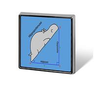 Math Hippo Square Pin Badge Fashion Lapel Badge Brooch Art Pin Decorative for Jackets Skirts Bags Suit