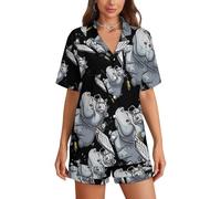 Math Hippo Women's Pyjamas Set Print Lounge Set Pjs Set Sleepwear Short Sleeve Pajama Tops And Shorts S