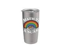 Math is A Scam Retro Rainbow Exploding Calculator Sarcasm Stainless Steel Insulated Tumbler