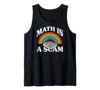 Math is A Scam Retro Rainbow Exploding Calculator Sarcasm Tank Top
