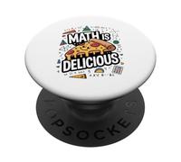 Math Is Delicious Funny Pizza Math Teacher PopSockets Adhesive PopGrip