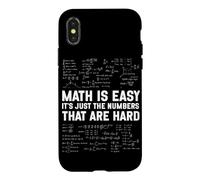 Math Is Easy Numbers Are Hard Funny Math Algebra Teacher Case for iPhone X/XS