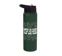 Math is Easy Numbers are Hard Funny Math Algebra Teacher Stainless Steel Insulated Water Bottle