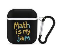 Math Is My Jam Case Cover Compatible with AirPods 1 2 Generation with Black Keychain