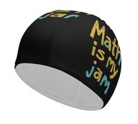 Math Is My Jam Fabric Swim Cap for Women Men Waterproof Swimming Caps Hat Long Hair