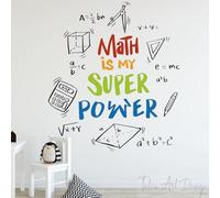 Math is My Superpower Wall Sticker - Motivational Classroom Decor, Educational Math Wall Art for School & Homeschool