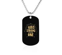 Math Is Strong With This One Dog Tag Necklace Stainless Steel Plated Pendant Memorial Jewelry Gift for Men Women