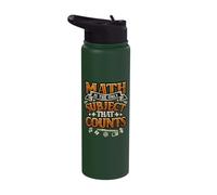 Math is The Only Subject That Counts Funny Math Stainless Steel Insulated Water Bottle