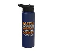 Math is The Only Subject That Counts Funny Math Stainless Steel Insulated Water Bottle