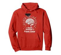 Math is Tough But So Are You Inspirational Brain Power Pullover Hoodie, Adult Unisex, Red, XL